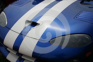 Blue Sportscar Hood