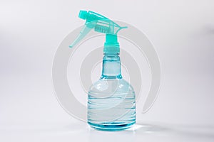 Blue spray bottle isolated on White background