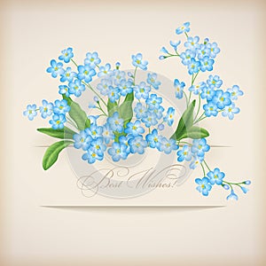 Blue Spring Flowers Forget-me-not Greeting Card