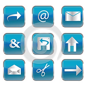 Blue square buttons with pc icons