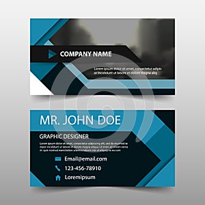 Blue square corporate business card, name card template ,horizontal simple clean layout design template , Business banner template