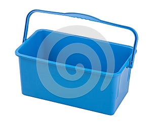 Blue square empty cleaning water bucket