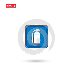 Blue square fire extingisher sign vector isolated