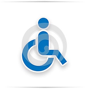 Blue square handicapped sign with wheelchair