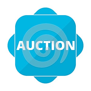 Blue square icon auction