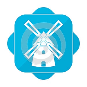 Blue square icon windmill