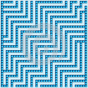 Blue square maze-mosaic 17x17