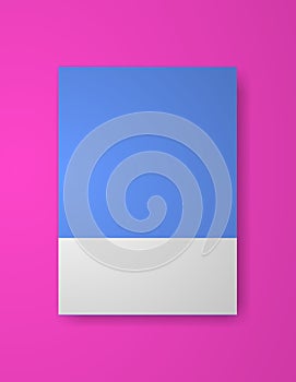 Blue Square on Pink Background