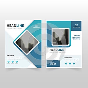 Blue square Vector annual report Leaflet Brochure Flyer template design, book cover layout design, abstract business presentation