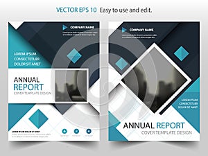 Blue square Vector Brochure annual report Leaflet Flyer template design, book cover layout design, abstract business presentation