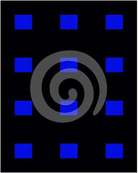 Blue squares in black framework