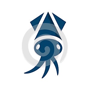 blue squid logo design sea life vector illustrations