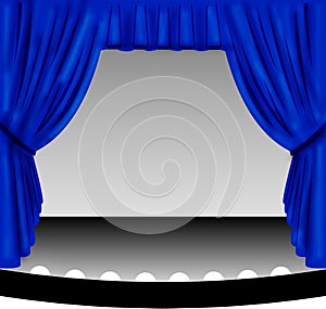 Blue Stage Curtain