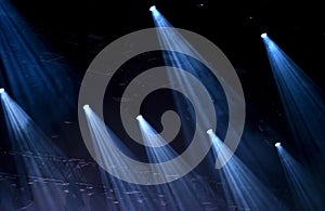 Blue stage lights