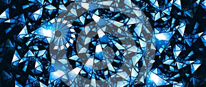 Blue stained-glass widescreen abstract background photo