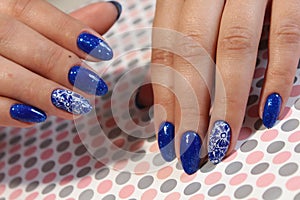 Manicure design blue sky