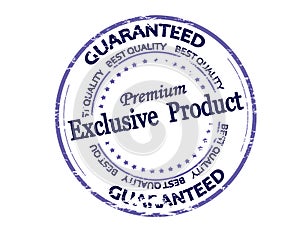 Blue stamp with text Exclusive product