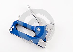 Blue Staple gun isolated over white