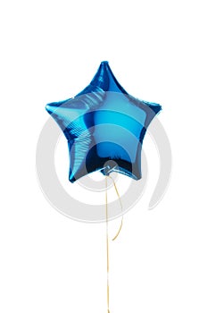 Blue star balloon, isolated on white