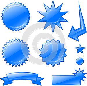 Blue star burst designs