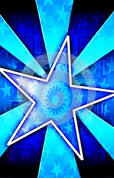 Blue Star Burst Poster