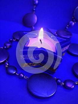 Blue star candle