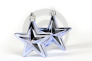 Blue star decorations for christmas tree