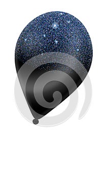 Blue star galaxy balloon seamless blue glitter transparent background birthday balloon