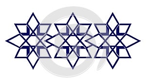 Blue Star Geometric Interlocking Pattern, vector design Generative AI