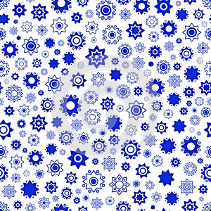 Blue star seamless pattern.Star background