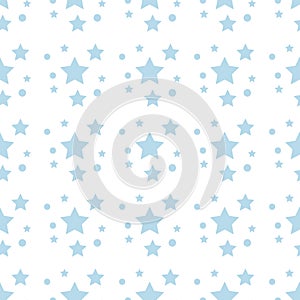 blue star seamless on white vector pattern background
