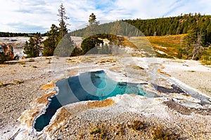 Blue Star Spring at Old Faithful in Yellowstone National Park