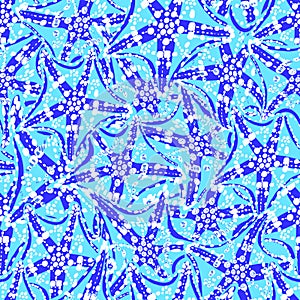 Blue starfishes pattern