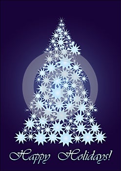 Blue starry Christmas tree