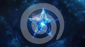 Blue Starry Galaxy. Space Art