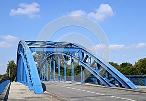 Blue Steel Bridge over the River Weser, Nienburg, Lower Saxony photo