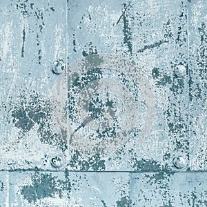 Blue Steel Paint Background. Aged Aluminum Grunge Effect