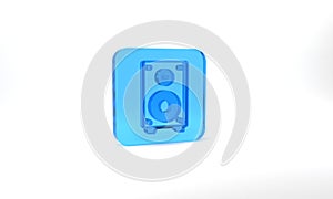 Blue Stereo speaker icon isolated on grey background. Sound system speakers. Music icon. Musical column speaker bass