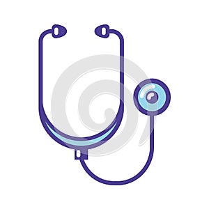 Blue stethoscope   icon vector illustration  isolated on white . Medical icon