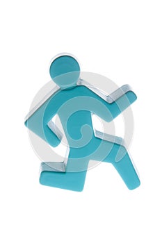 Blue Stick Man Running