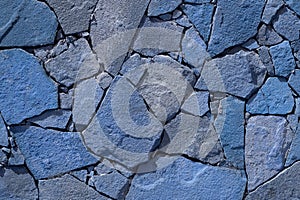 Blue stone wall background. rock wall texture photo. surface natural