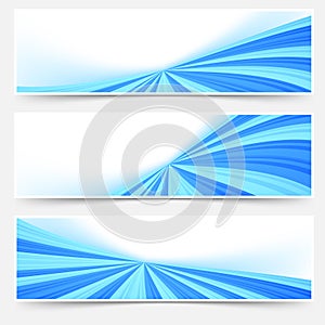 Blue stream swoosh header footer web set