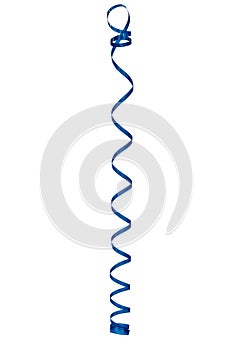 Blue streamer, isolated on a white background