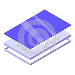 Blue stretch ceiling icon isometric vector. Device equipment