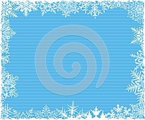 Blue Striped Snowflake Background