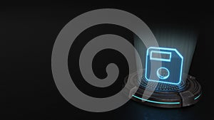 3d hologram symbol of interface icon render