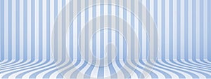 Blue studio background with stripes, horizontal, retro style