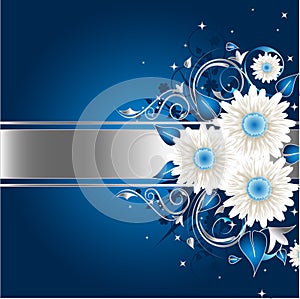 Blue Stylish Floral Frame