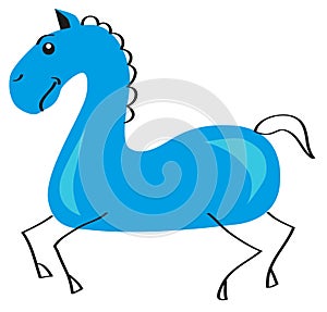 Blue stylized horse