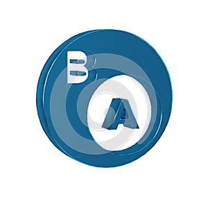 Blue Subsets, mathematics, a is subset of b icon isolated on transparent background.